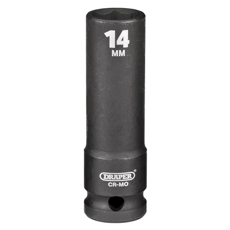 DRAPER Expert 14mm 1/2in. Square Drive Deep Impact Socket: Model No.410D-MM