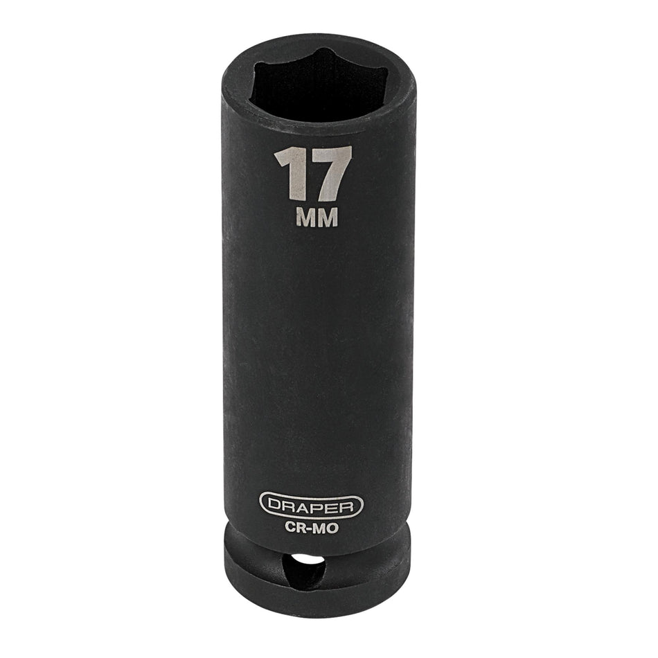 DRAPER Expert 17mm 1/2in. Square Drive Deep Impact Socket: Model No.410D-MM