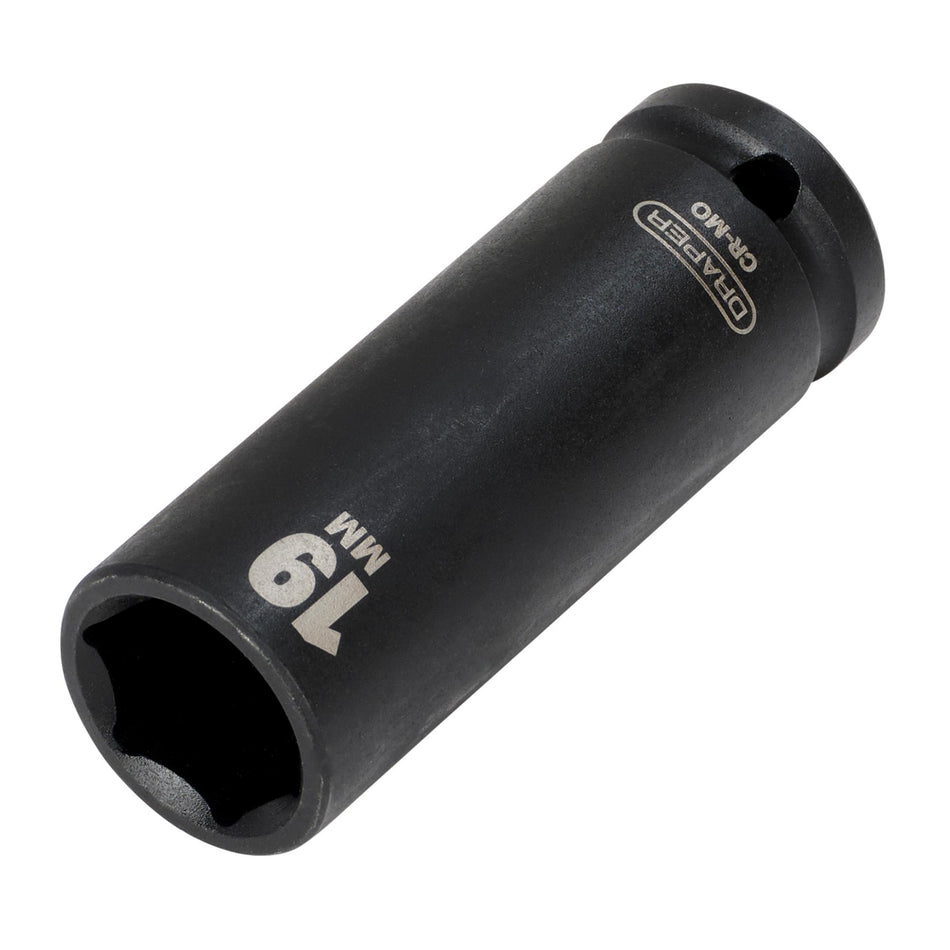 DRAPER Expert 19mm 1/2in. Square Drive Deep Impact Socket: Model No.410D-MM