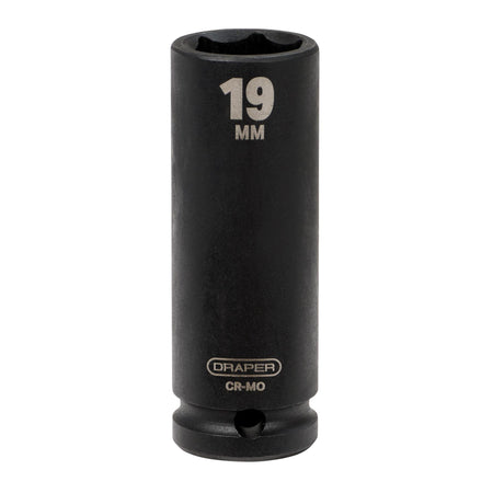DRAPER Expert 19mm 1/2in. Square Drive Deep Impact Socket: Model No.410D-MM