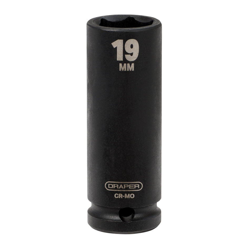 DRAPER Expert 19mm 1/2in. Square Drive Deep Impact Socket: Model No.410D-MM