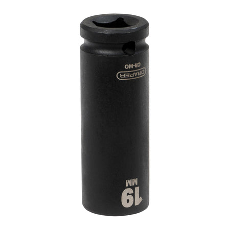 DRAPER Expert 19mm 1/2in. Square Drive Deep Impact Socket: Model No.410D-MM
