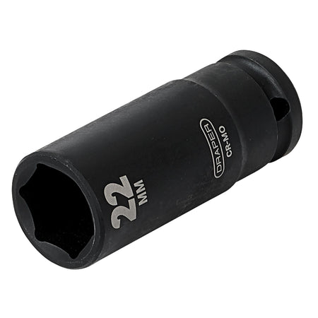 DRAPER Expert 22mm 1/2in. Square Drive Deep Impact Socket: Model No.410D-MM
