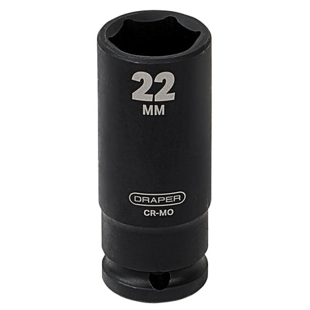 DRAPER Expert 22mm 1/2in. Square Drive Deep Impact Socket: Model No.410D-MM