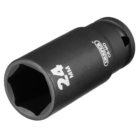 DRAPER Expert 24mm 1/2in. Square Drive Deep Impact Socket: Model No.410D-MM