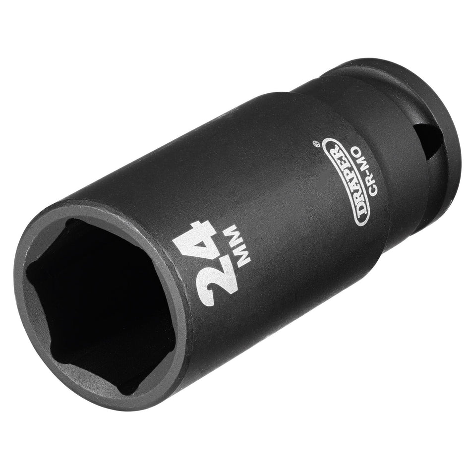 DRAPER Expert 24mm 1/2in. Square Drive Deep Impact Socket: Model No.410D-MM