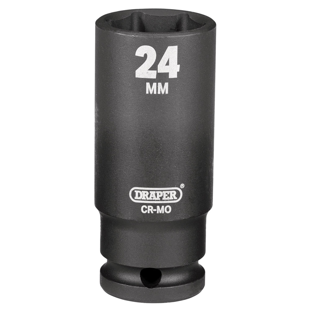 DRAPER Expert 24mm 1/2in. Square Drive Deep Impact Socket: Model No.410D-MM