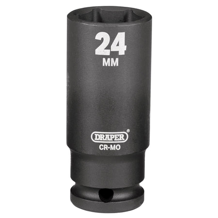 DRAPER Expert 24mm 1/2in. Square Drive Deep Impact Socket: Model No.410D-MM