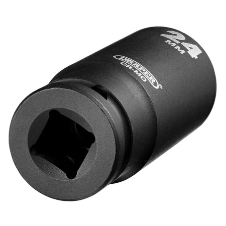DRAPER Expert 24mm 1/2in. Square Drive Deep Impact Socket: Model No.410D-MM