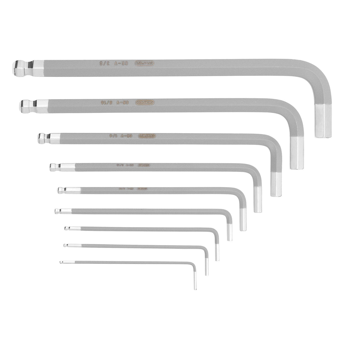 Draper TX-STAR®, Imperial & Metric Ball End Hex Key Sets (27 Piece)