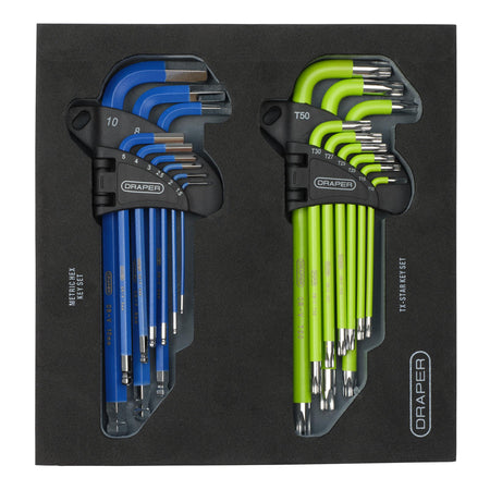 Draper TX-STAR® Metric Ball End Hex Key Sets in Storage Tray (18 Piece)