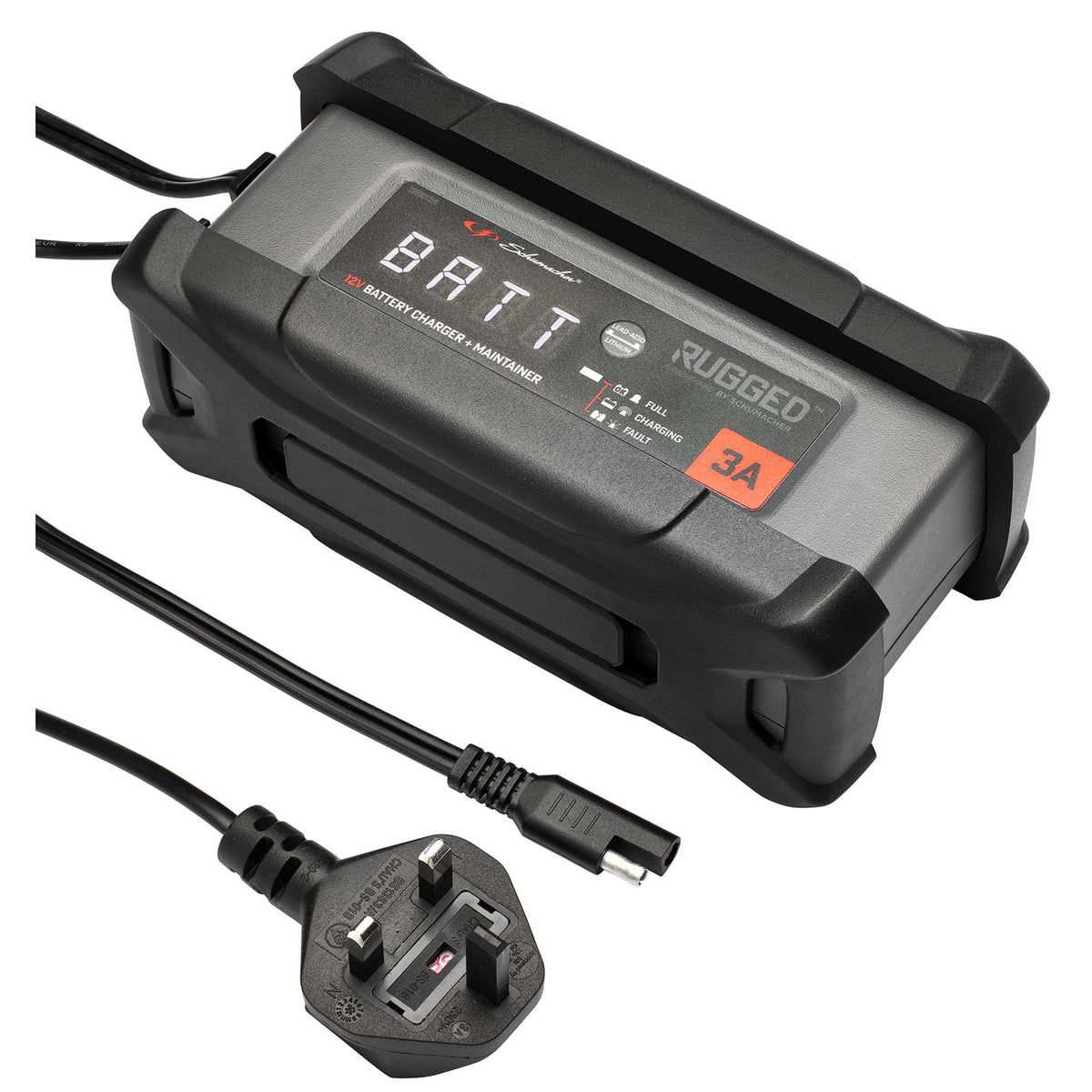 Schumacher SPX458 Rugged 12V Battery Charger and Maintainer, 3A : Model No. SPX458