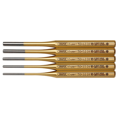 DRAPER Expert 5 Piece Octagonal Parallel Pin Punch Set: Model No.119/5