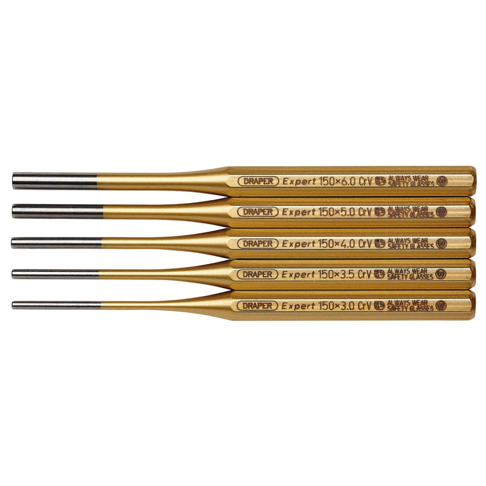 DRAPER Expert 5 Piece Octagonal Parallel Pin Punch Set: Model No.119/5