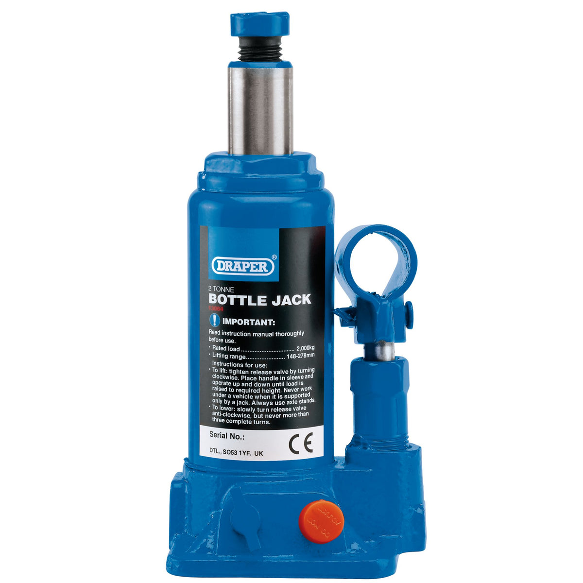Hydraulic Bottle Jack (2 Tonne): Model No. BJ2-B