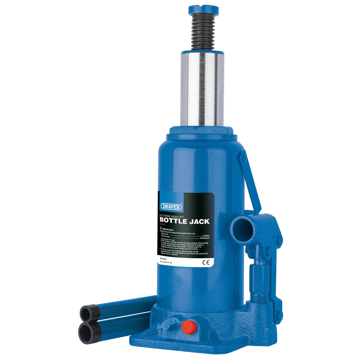High Lift Hydraulic Bottle Jack (10 Tonne): Model No. BJ10HL-B