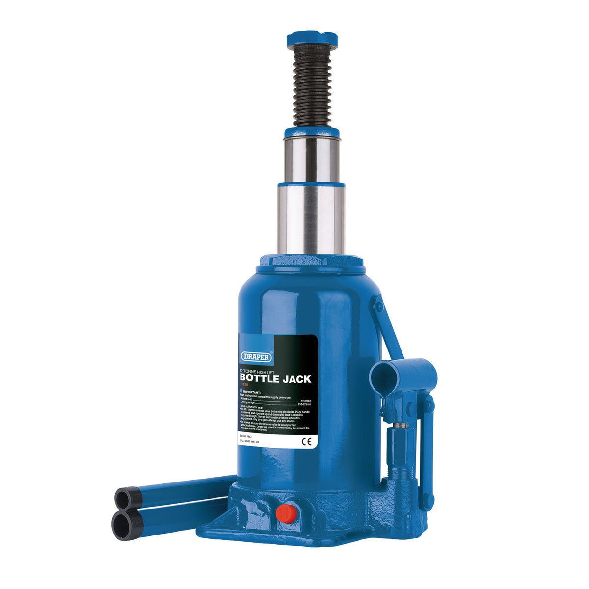 High Lift Hydraulic Bottle Jack (12 Tonne): Model No. BJ12HL-C