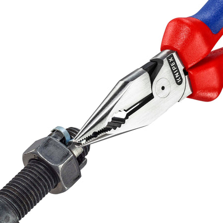 KNIPEX 08 22 185 SB Needle-Nose Combination Pliers with multi-component grips black atramentized, 185mm : Model No. 08 22 185 SB