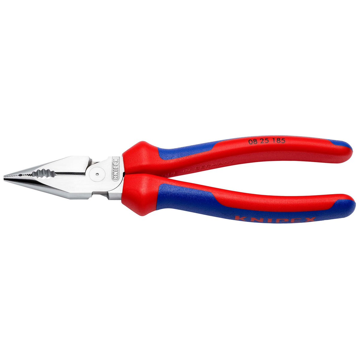 KNIPEX 08 25 185 SB Needle-Nose Combination Pliers with multi-component grips chrome-plated, 185mm : Model No. 08 25 185 SB