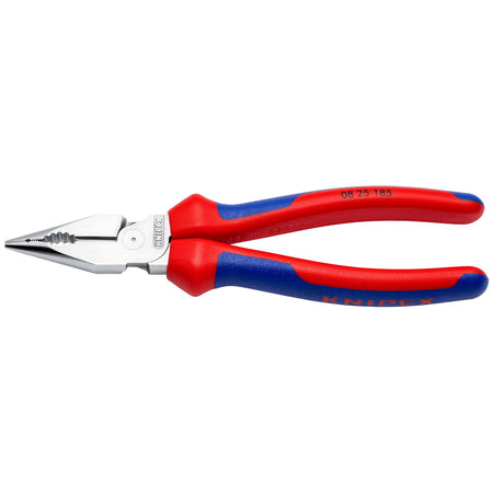 KNIPEX 08 25 185 SB Needle-Nose Combination Pliers with multi-component grips chrome-plated, 185mm : Model No. 08 25 185 SB