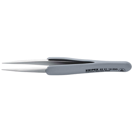 KNIPEX 92 21 10 ESD Precision Tweezers with rubber handles ESD, 123mm : Model No. 92 21 10 ESD