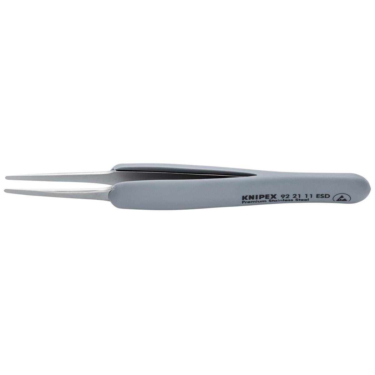 KNIPEX 92 21 11 ESD Precision Tweezers with rubber handles ESD, 123mm : Model No. 92 21 11 ESD