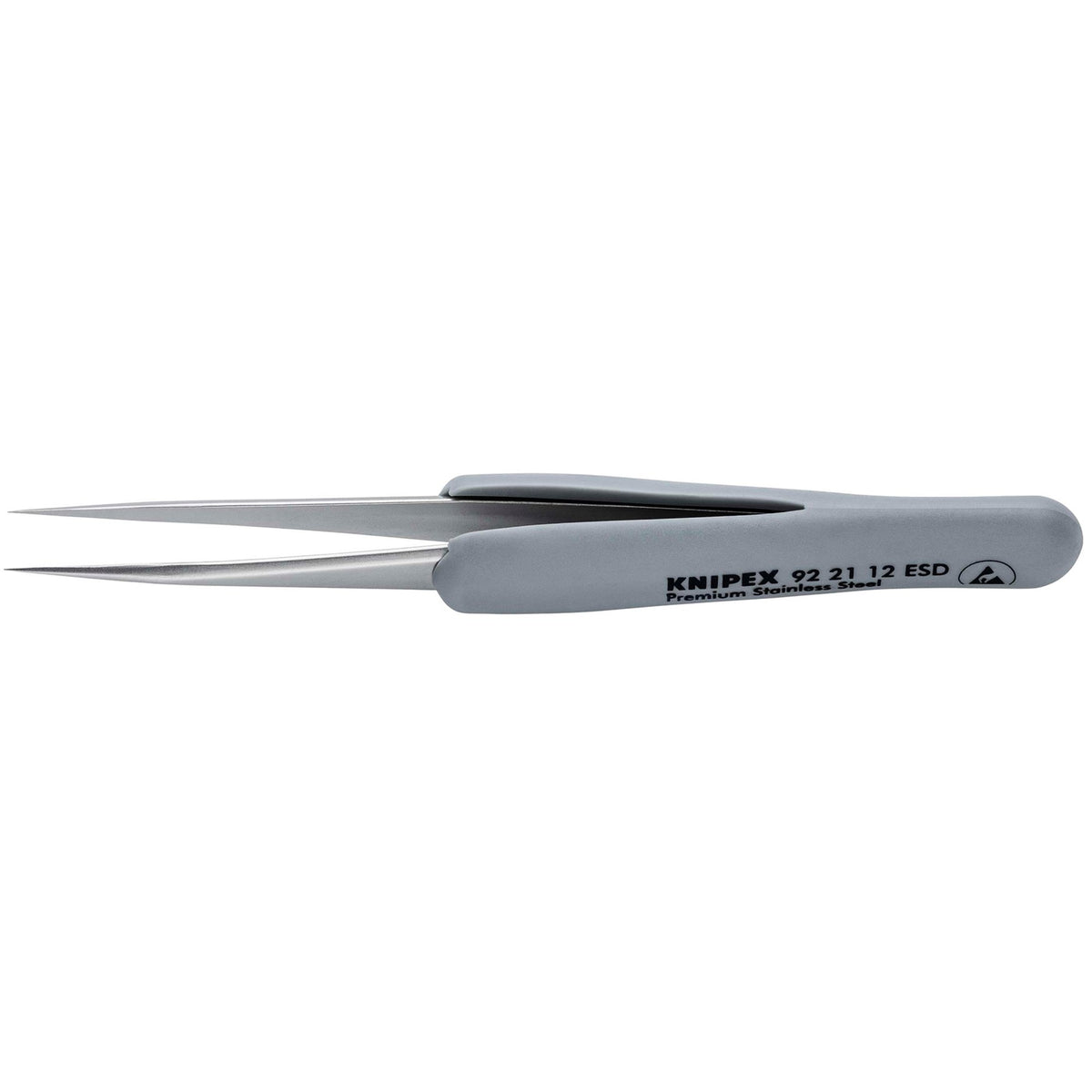 KNIPEX 92 21 12 ESD Precision Tweezers with rubber handles ESD, 112mm : Model No. 92 21 12 ESD