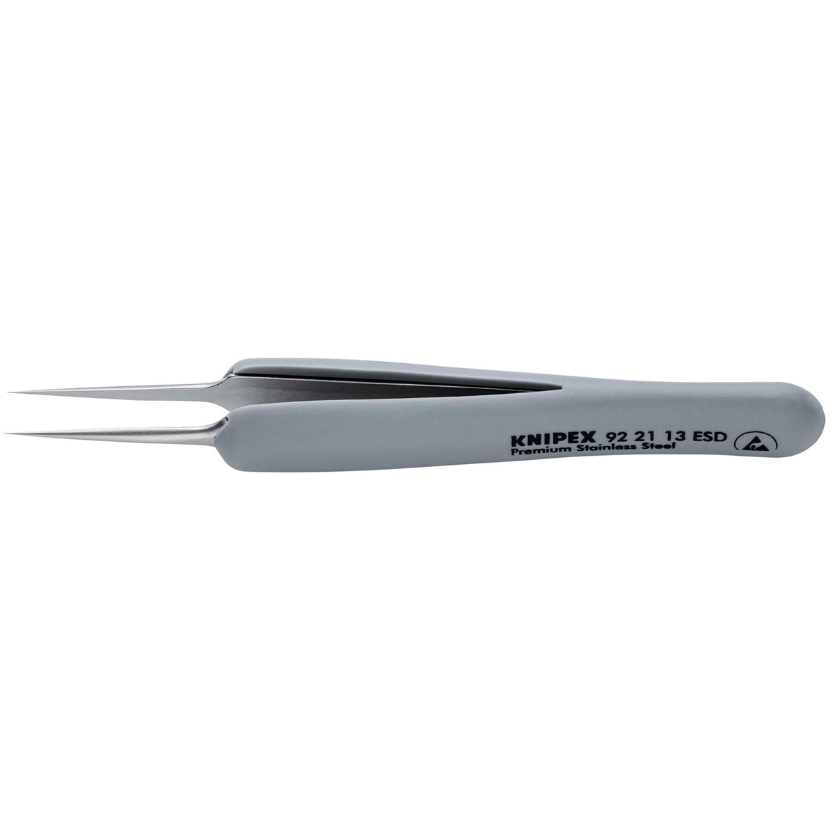 KNIPEX 92 21 13 ESD Precision Tweezers with rubber handles ESD, 112mm : Model No. 92 21 13 ESD