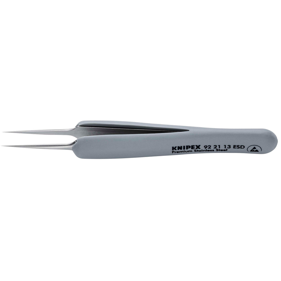 KNIPEX 92 21 13 ESD Precision Tweezers with rubber handles ESD, 112mm : Model No. 92 21 13 ESD
