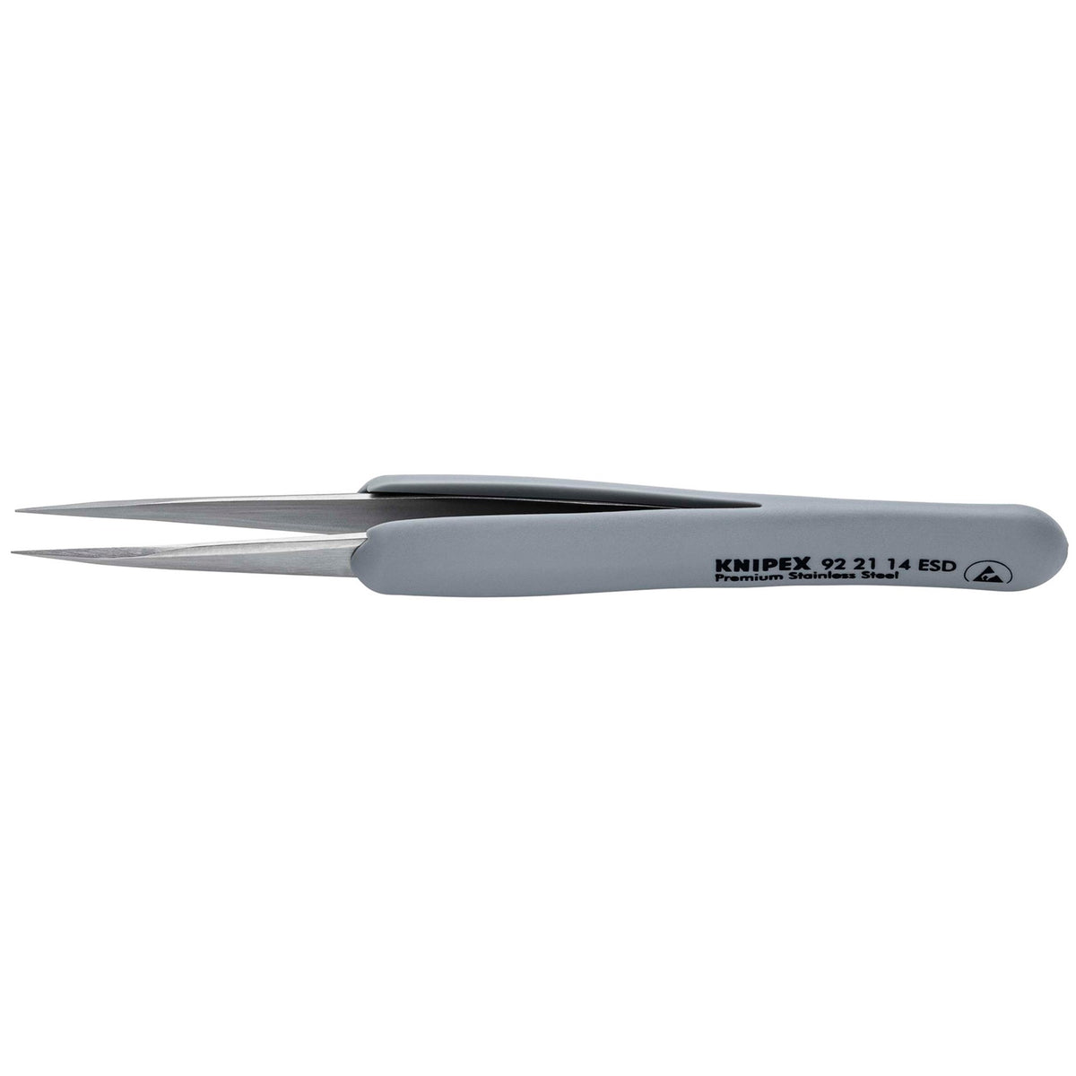 KNIPEX 92 21 14 ESD Precision Tweezers with rubber handles ESD, 130mm : Model No. 92 21 14 ESD