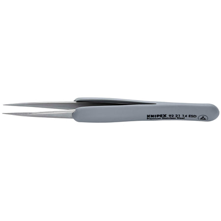 KNIPEX 92 21 14 ESD Precision Tweezers with rubber handles ESD, 130mm : Model No. 92 21 14 ESD