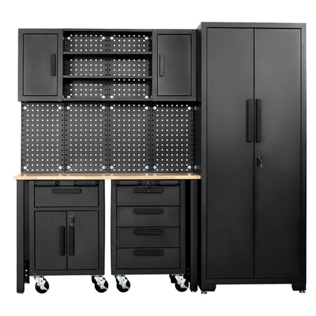 Single Garage Workstation with Roller Cabinets