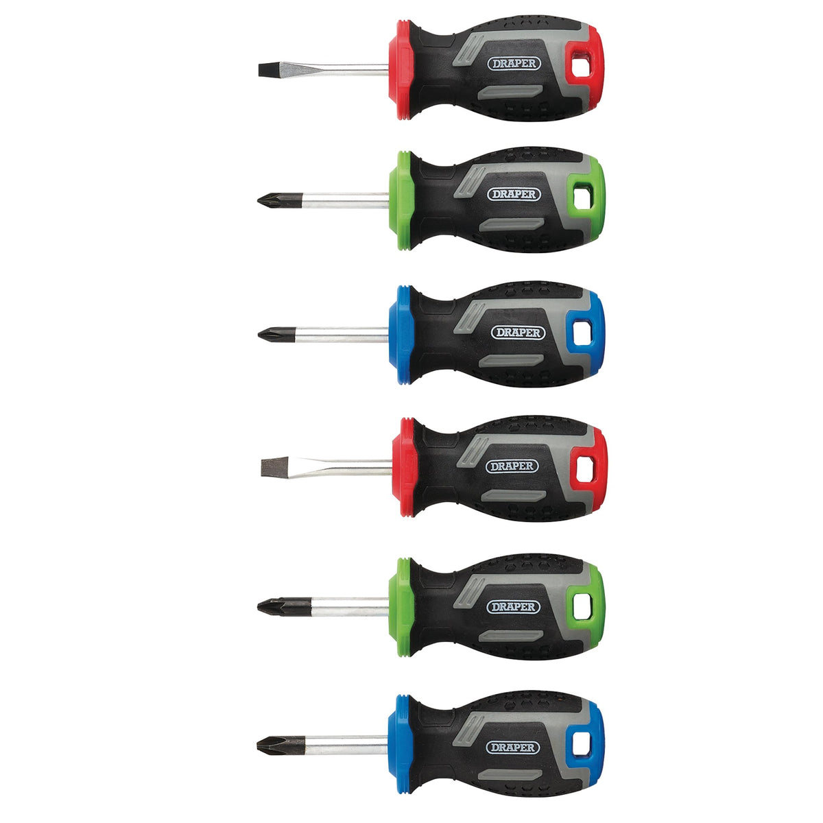 Stubby Soft Grip Screwdriver Set (6 Piece) : Model No. 200/S2