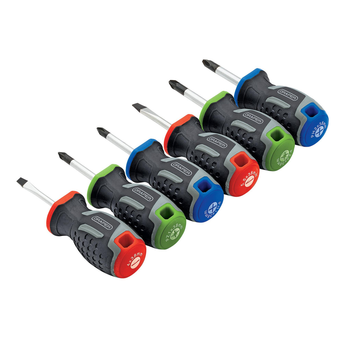 Stubby Soft Grip Screwdriver Set (6 Piece) : Model No. 200/S2