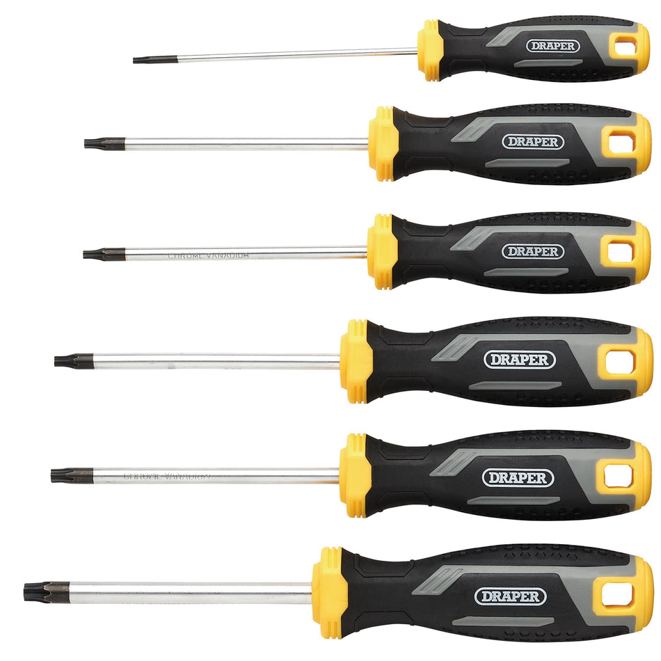Draper TX-STAR Tamperproof Soft Grip Screwdriver Set (6 Piece) : Model No. 200/S5