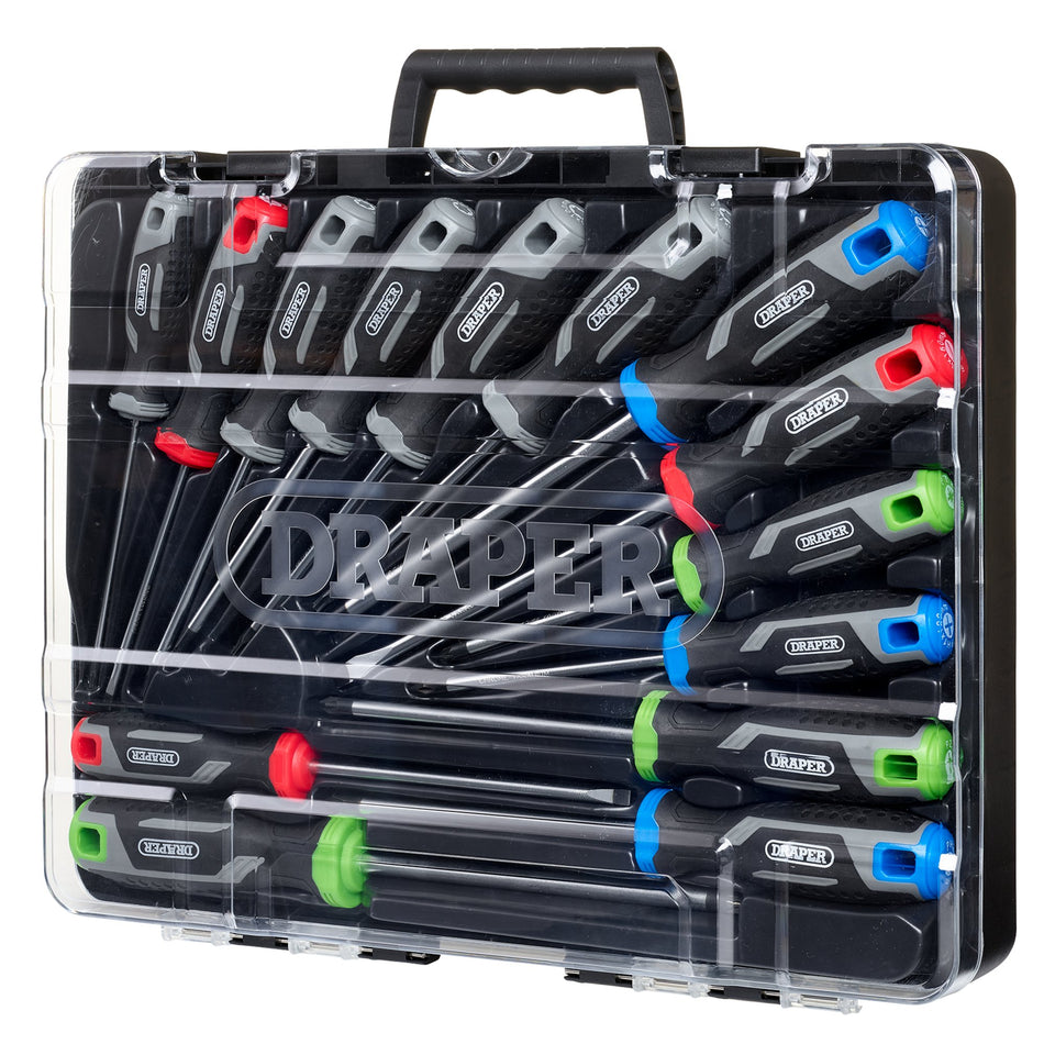 Soft Grip Screwdriver Set with Draper TX-STAR (14 Piece) : Model No. 200/S7
