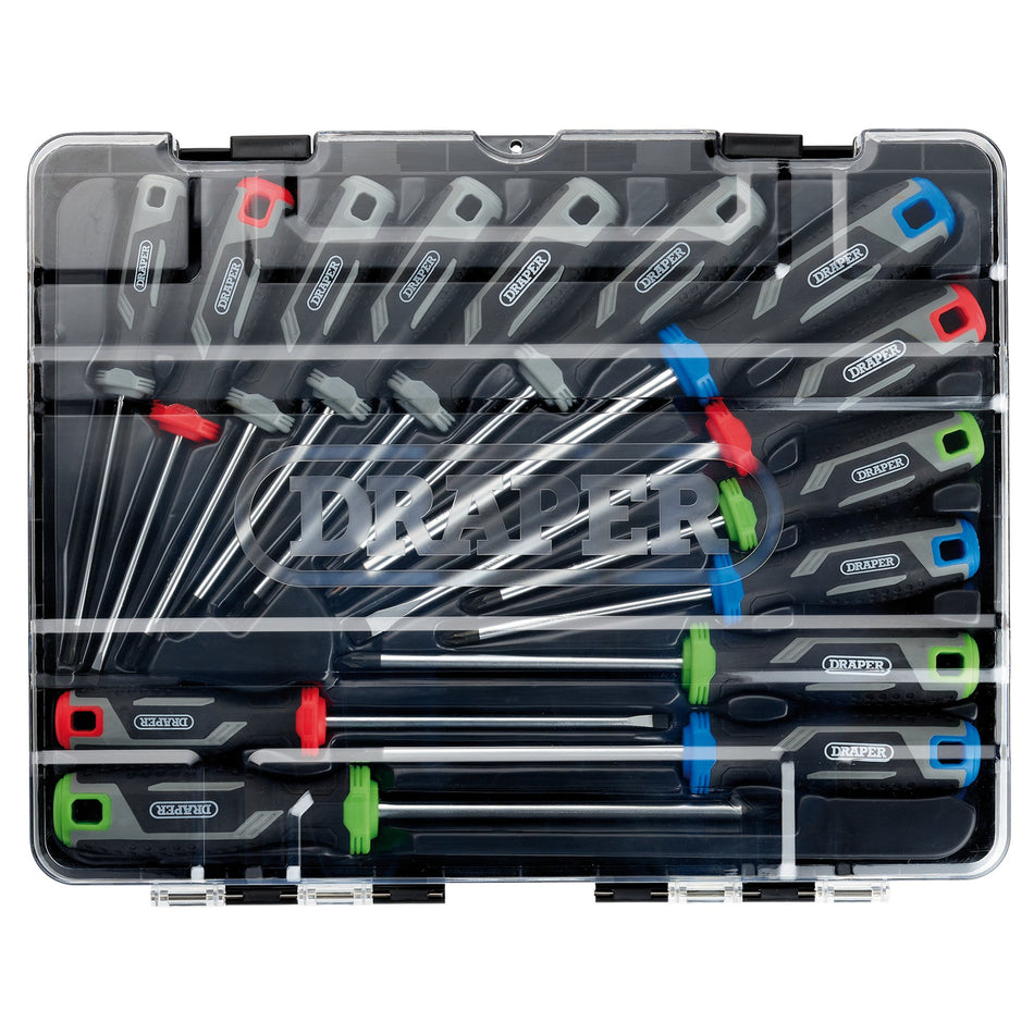 Soft Grip Screwdriver Set with Draper TX-STAR (14 Piece) : Model No. 200/S7