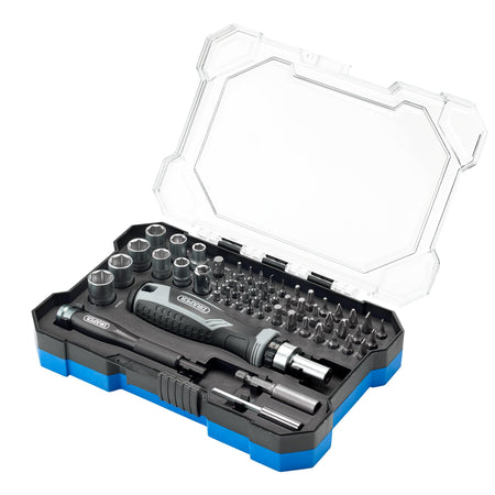 Soft Grip Ratchet Screwdriver and Bit Set (55 Piece) : Model No. 200/S10