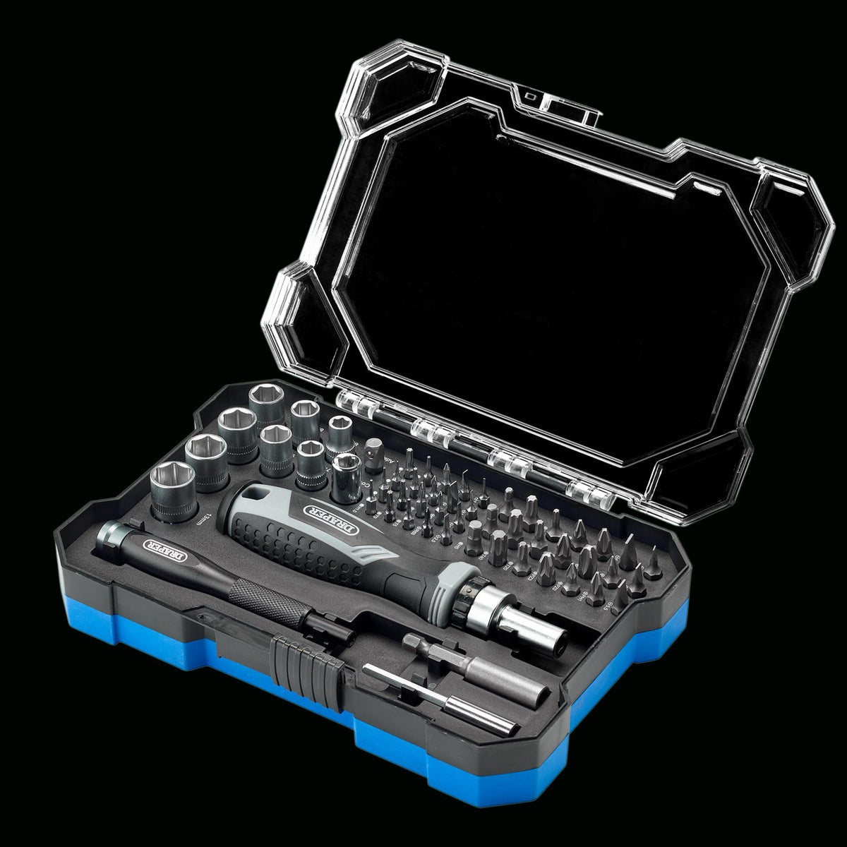 Soft Grip Ratchet Screwdriver and Bit Set (55 Piece) : Model No. 200/S10