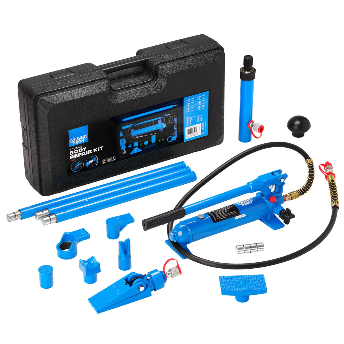 Draper Expert Hydraulic Body Repair Kit, 4 Tonne (15 Piece): No.BRKIT4
