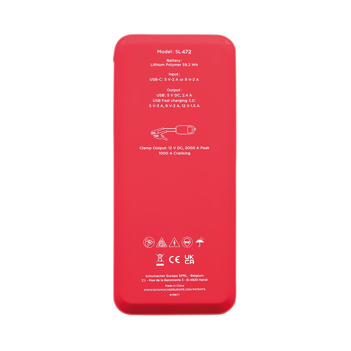 Schumacher SL472 12V Lithium Booster and Power Bank with Wireless Charging, 1000PA : Model No. SL472