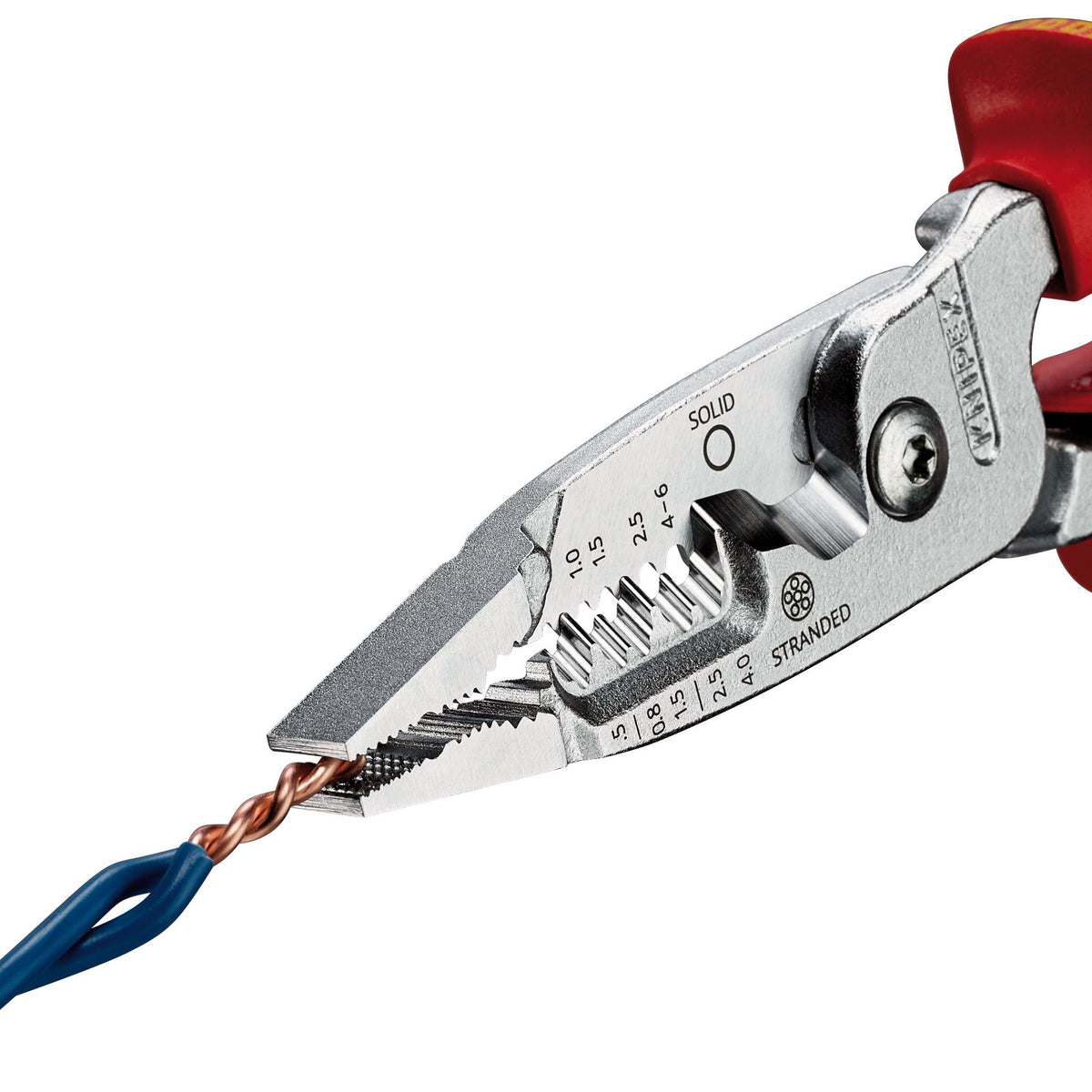 KNIPEX 13 76 200 ME VDE Wire Stripper with Multi-Component Grips, 200mm : Model No. 13 76 200 ME SB