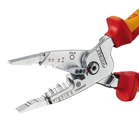 KNIPEX 13 76 200 ME VDE Wire Stripper with Multi-Component Grips, 200mm : Model No. 13 76 200 ME SB
