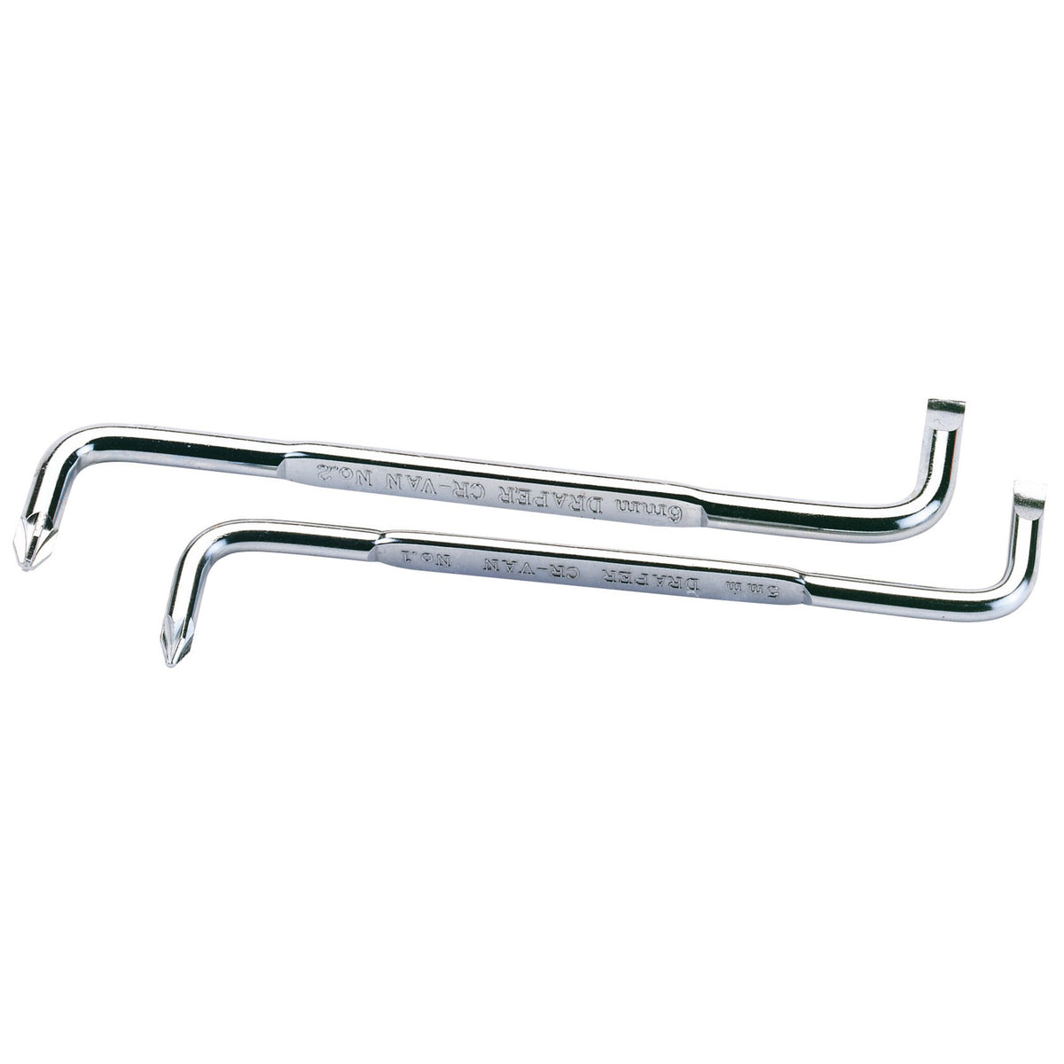 DRAPER 2 Piece Plain Slot and PZ Type Angled Screwdriver Set: Model No.1241/2