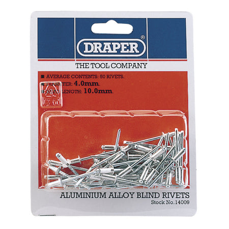 DRAPER 50 x 4mm x 10mm Blind Rivets: Model No.RIV