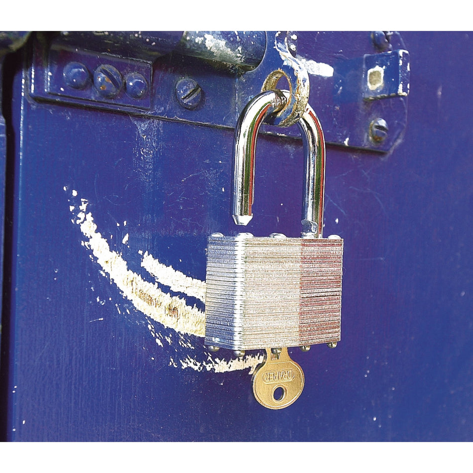 DRAPER 50mm Laminated Steel Padlock: Model No.LT100