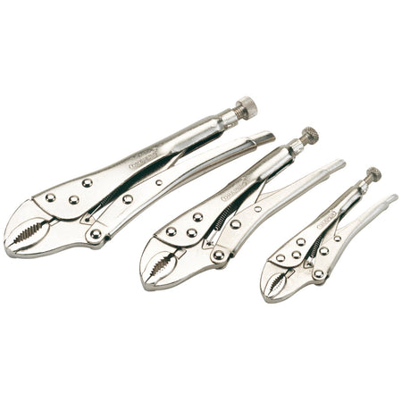 DRAPER 3 Piece Curved Jaw Self Grip Pliers Set: Model No.9006/3