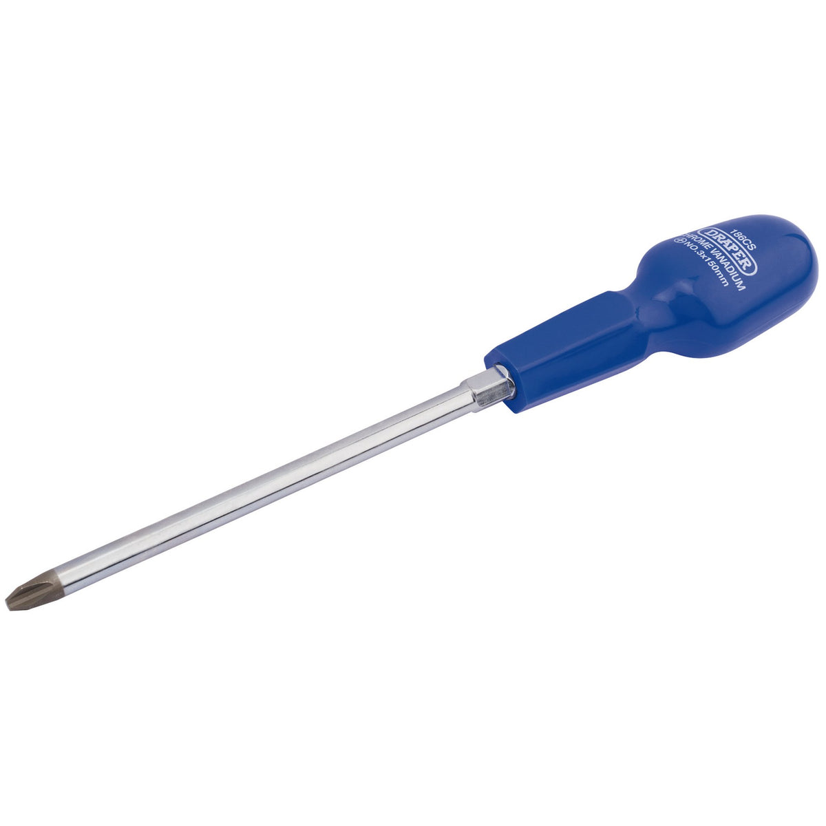 DRAPER No 3 x 150mm Cross Slot Cabinet Pattern Screwdriver: Model No.186CS
