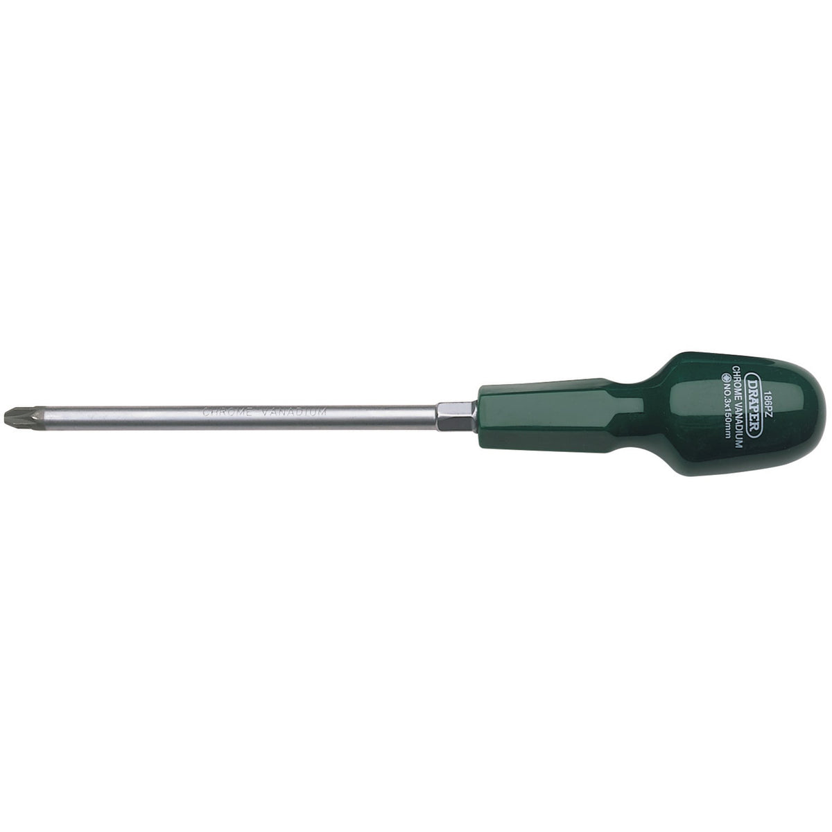 DRAPER No 3 x 150mm PZ Type Cabinet Pattern Screwdriver: Model No.186PZ