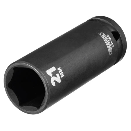 DRAPER Expert 21mm 1/2in. Square Drive Deep Impact Socket: Model No.410D-MM
